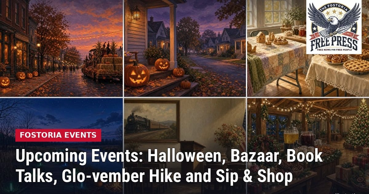 Fostoria News Fostoria community celebrating Halloween, holiday bazaar, and fall hikes.